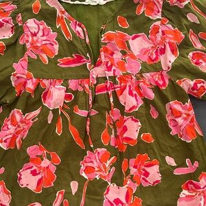 THML Green Floral Blouse
